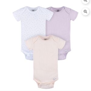 Gerber Baby Neutral Short Sleeve Onesies, 3-Pack, Size 24 Months